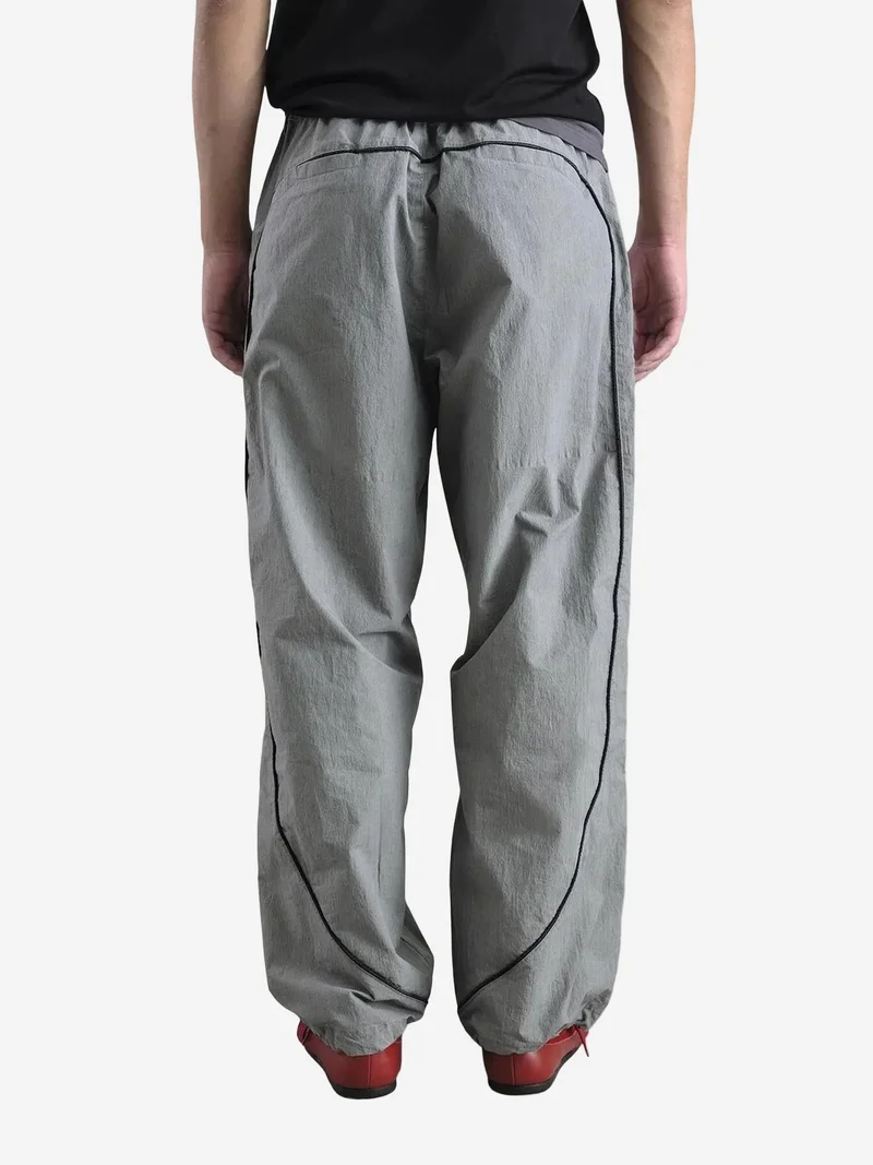 Giesto Grey GIESTO Contrast Binding Detailed Baggy Ripstop Pants for Men | Best Price UAE
